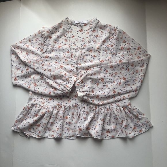 Harper Wren Floral Crop Blouse Size Medium - Picture 8 of 12